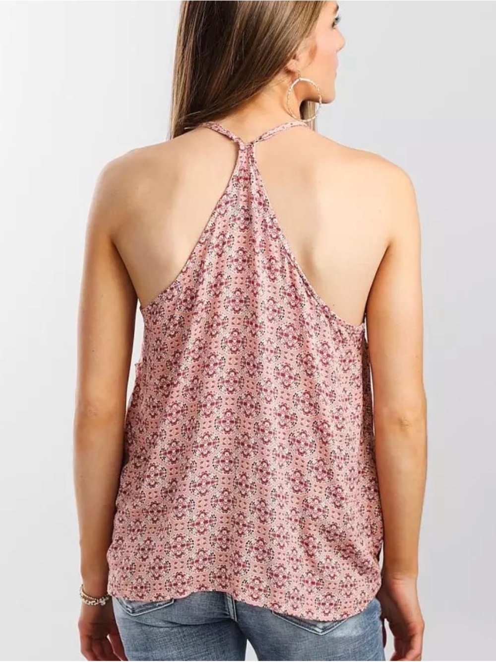 Daytrip Dusty Rose Floral Lace-Trim Tank - Picture 2 of 4